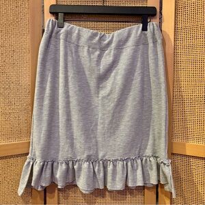 Handmade Grey Cotton Jersey Ruffle Mini Skirt Size Medium